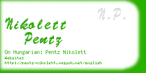 nikolett pentz business card